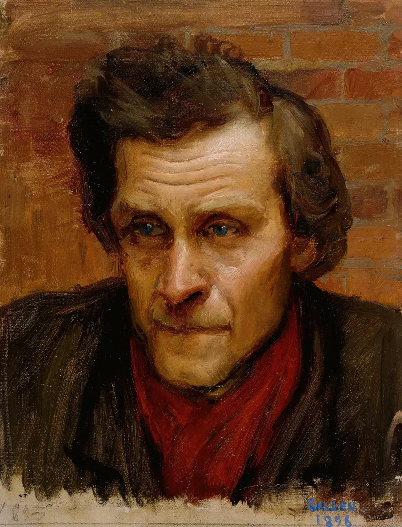 Head of a Man, study for the painting By the River of Tuonela av Akseli Gallen-Kallela