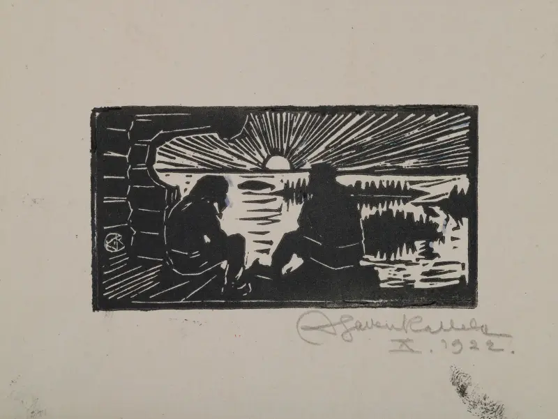 Koru-Kalevala, The Illustrated Kalevala, Poem L, sketch. av Akseli Gallen-Kallela