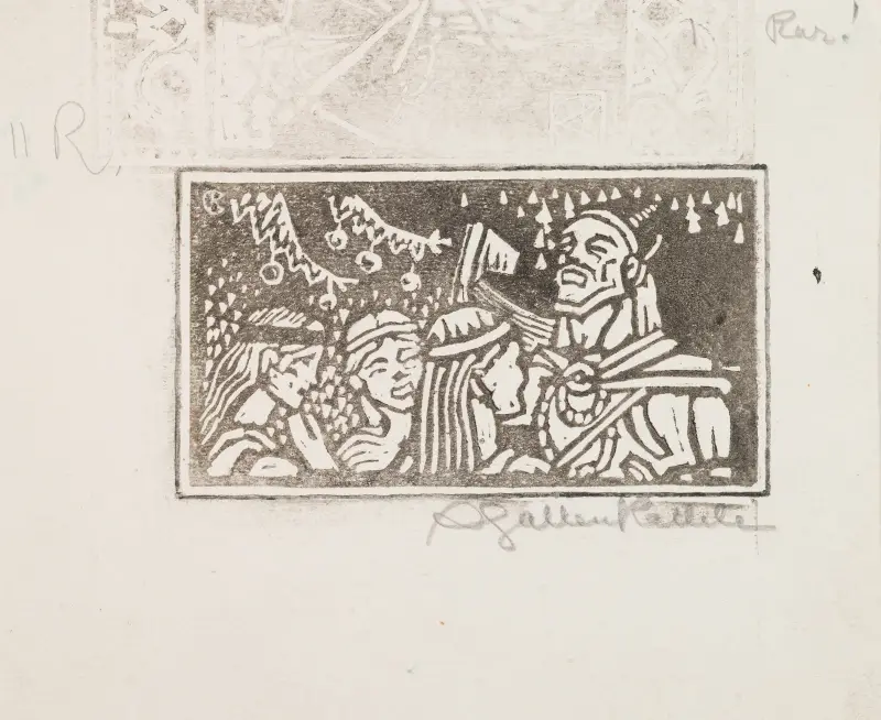 Koru-Kalevala, The Illustrated Kalevala, poem XI, sketch. av Akseli Gallen-Kallela