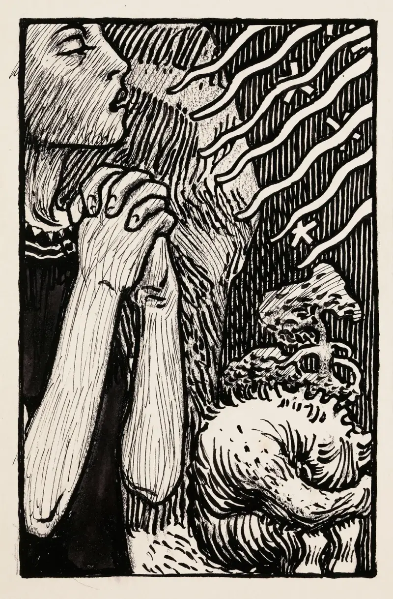 Sketch for the Praying Impene av Akseli Gallen-Kallela