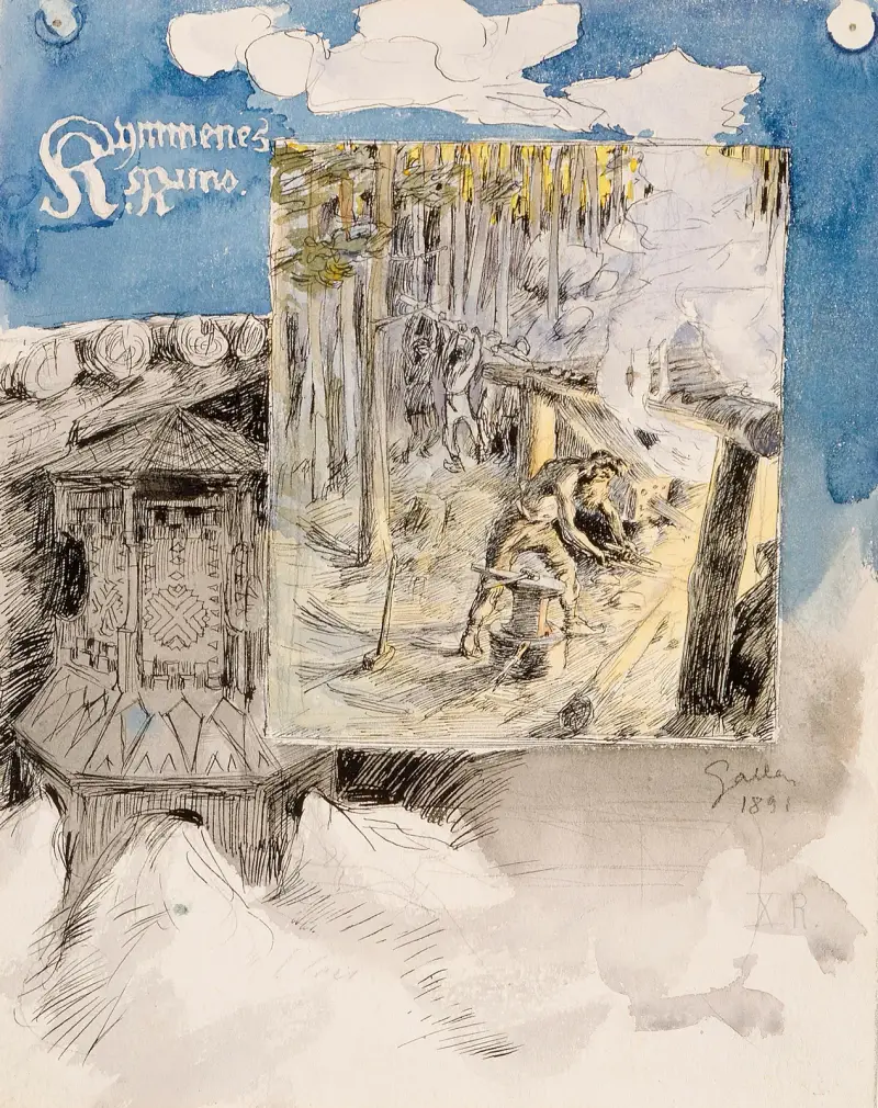 Sampo smids, illustration för Kalevala av Akseli Gallen-Kallela
