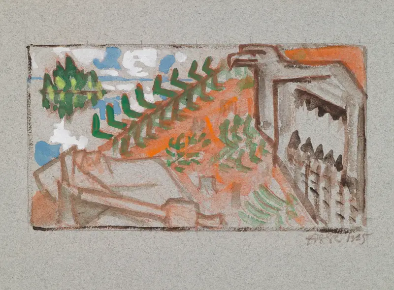 The Great Kalevala, Poem II, Väinämöinen and Eagle, sketch with signature. av Akseli Gallen-Kallela
