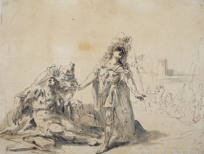Alexander vor dem Körper des Darius von Gaspare Diziani