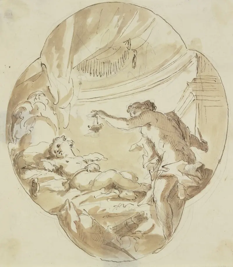 Amor och Psyche av Gaspare Diziani