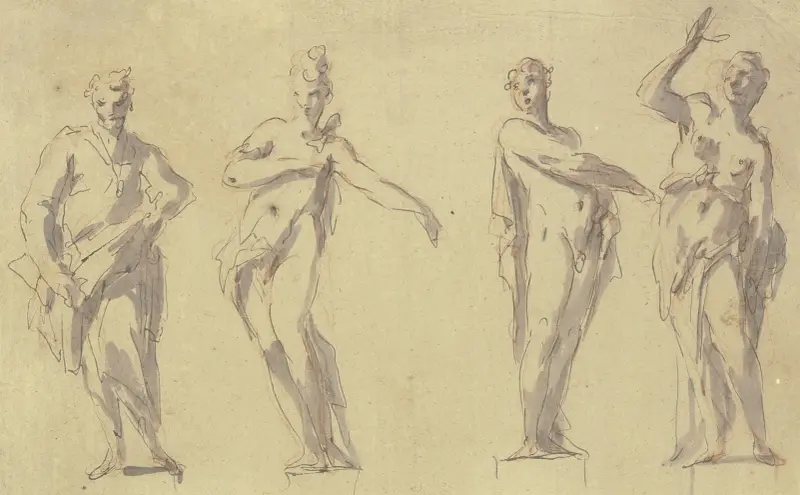 Vier Statuen von Gaspare Diziani