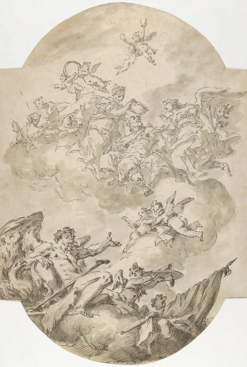 Glorification of the Widmann Family av Gaspare Diziani