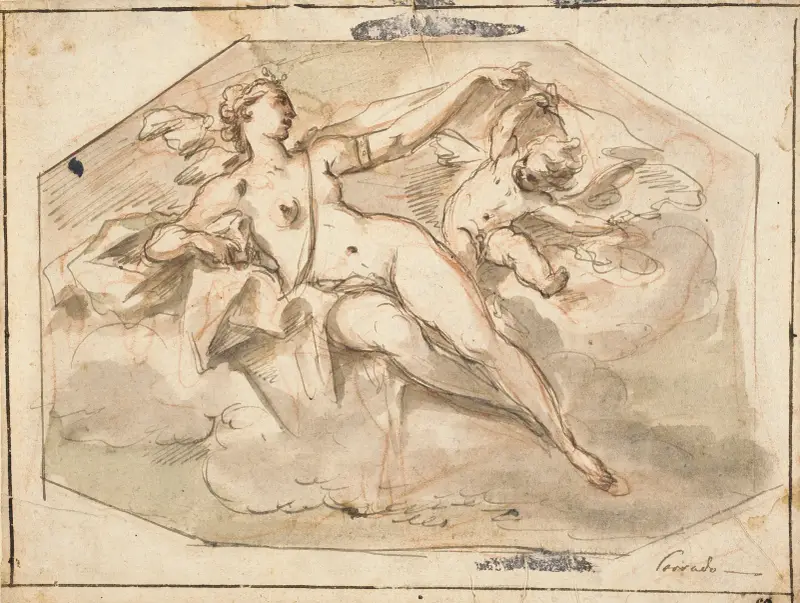 Venus och Cupid av Gaspare Diziani