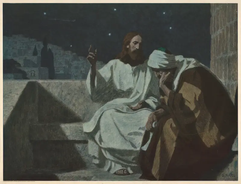 Jesus and Nicodemus av Gebhard Fugel