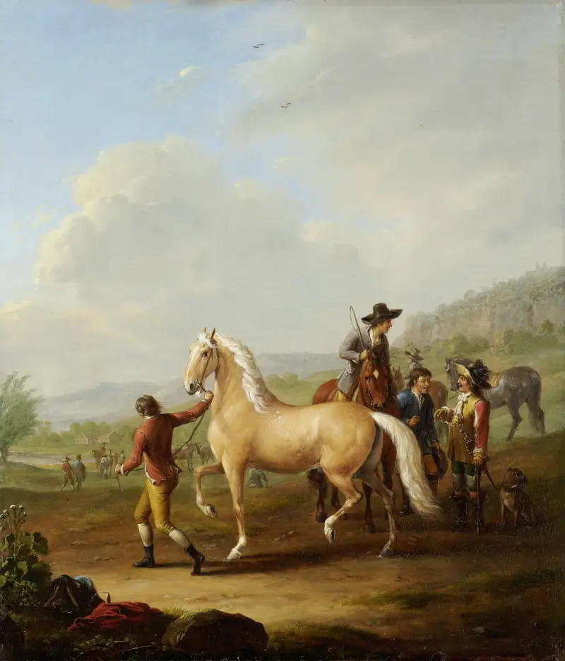 Hästmarknad av Johann Georg Pforr