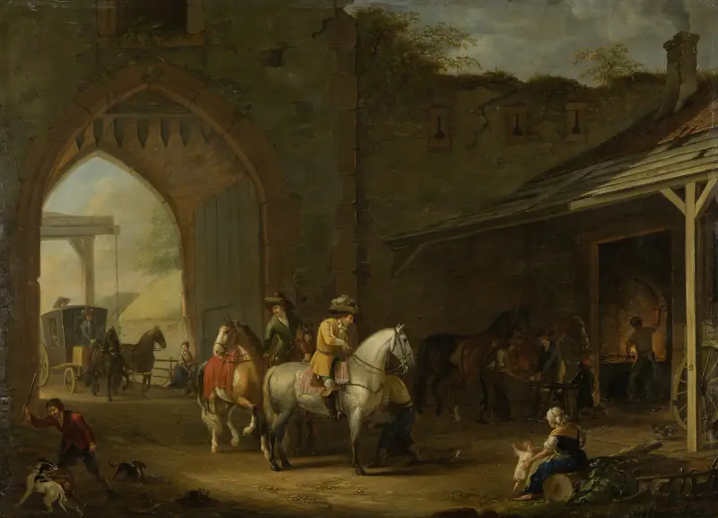 Ryttare vid smedjan av Johann Georg Pforr
