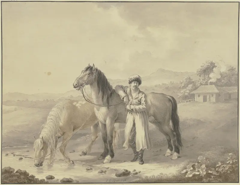 Russische Pferde von Johann Georg Pforr