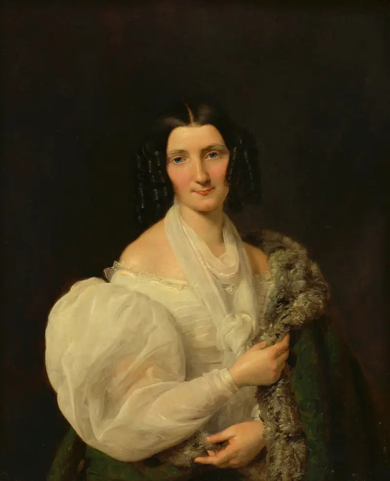 Barbara von Schickh, als Braut von Wolfgang Ritter von Manner av Ferdinand Georg Waldmüller