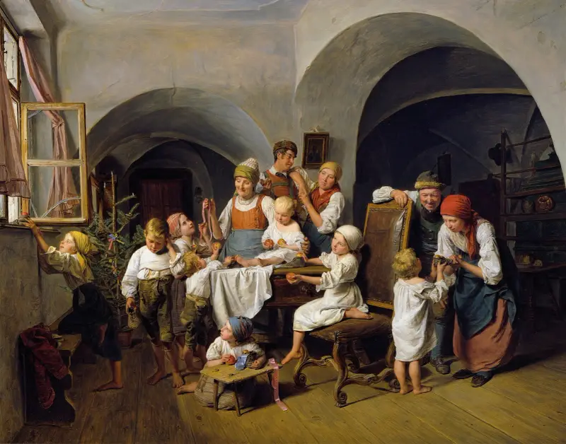 Christmas morning av Ferdinand Georg Waldmüller