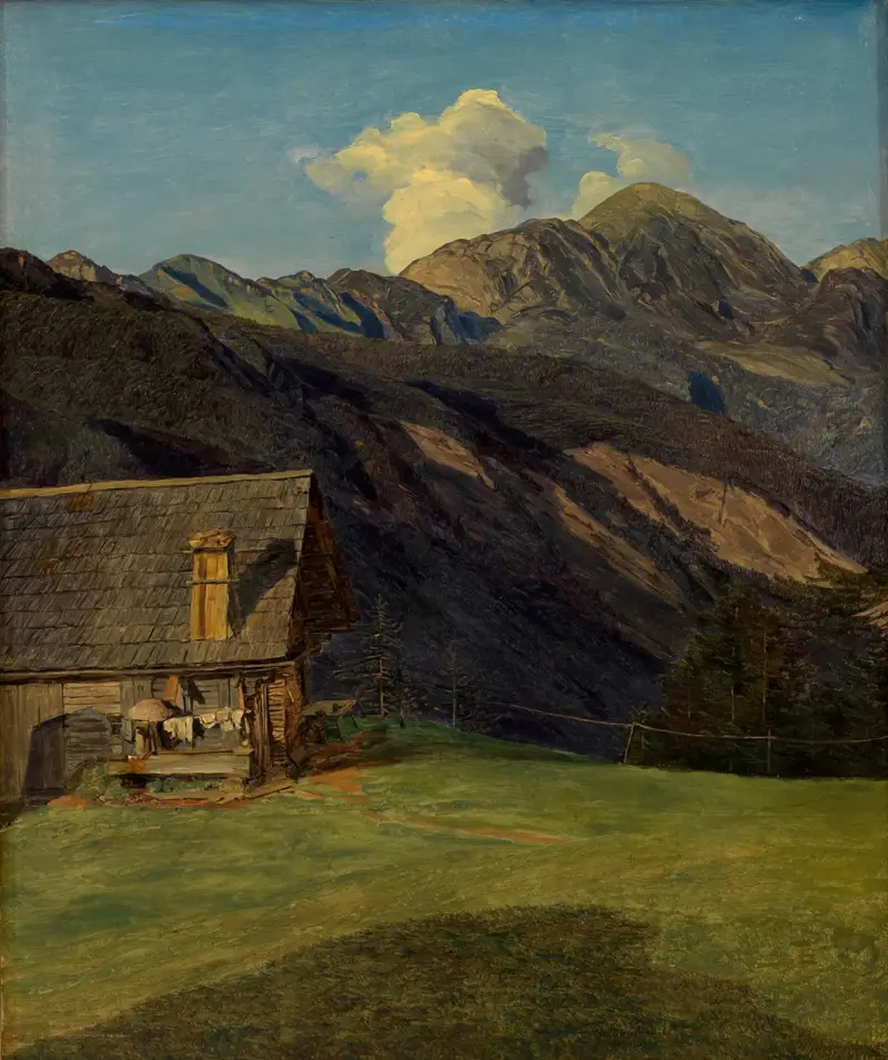 Die Alpenhütte auf dem Hoisenrad bei Ischl av Ferdinand Georg Waldmüller