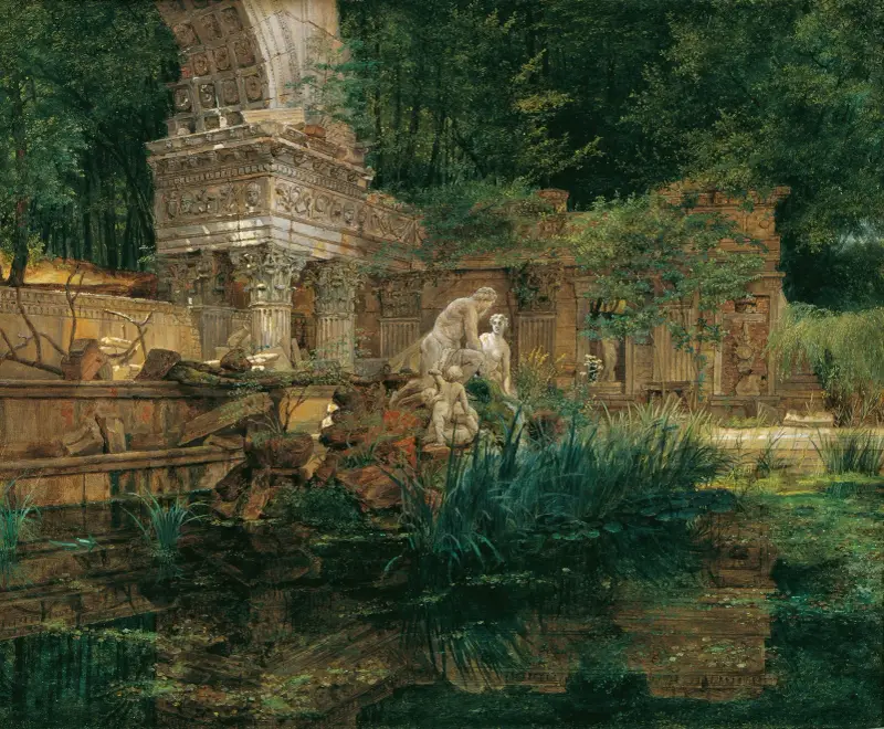 Den romerska ruinen i Schönbrunn av Ferdinand Georg Waldmüller