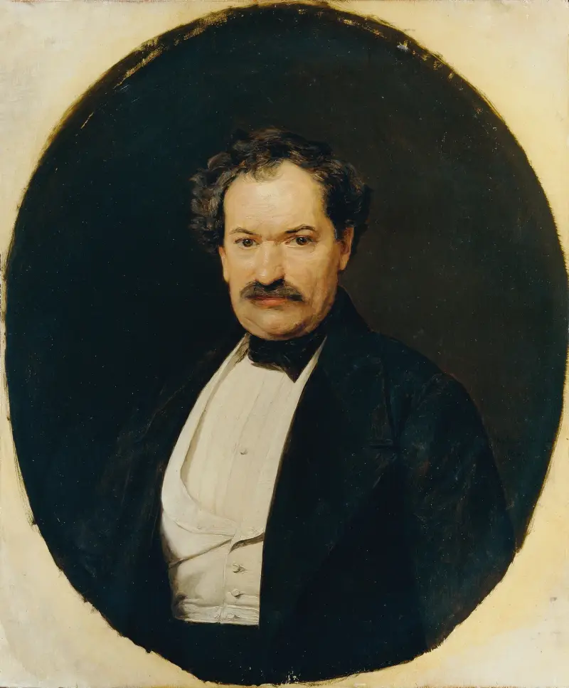 Herr in schwarzem Rock mit weißer Weste av Ferdinand Georg Waldmüller