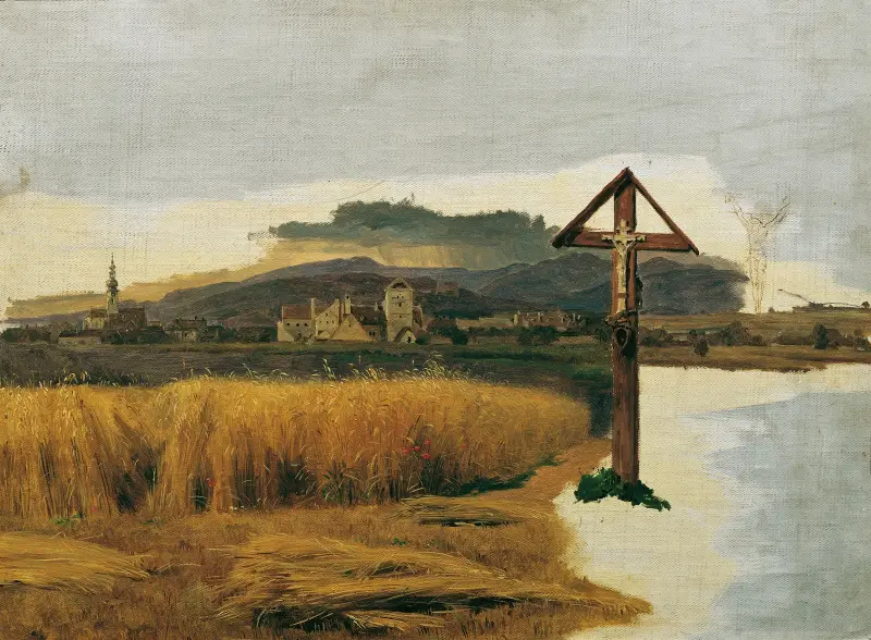 Landskap från Brunn am Gebirge av Ferdinand Georg Waldmüller