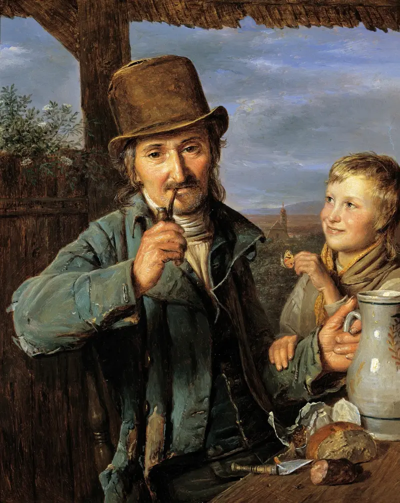 Daglönaren med sin son av Ferdinand Georg Waldmüller