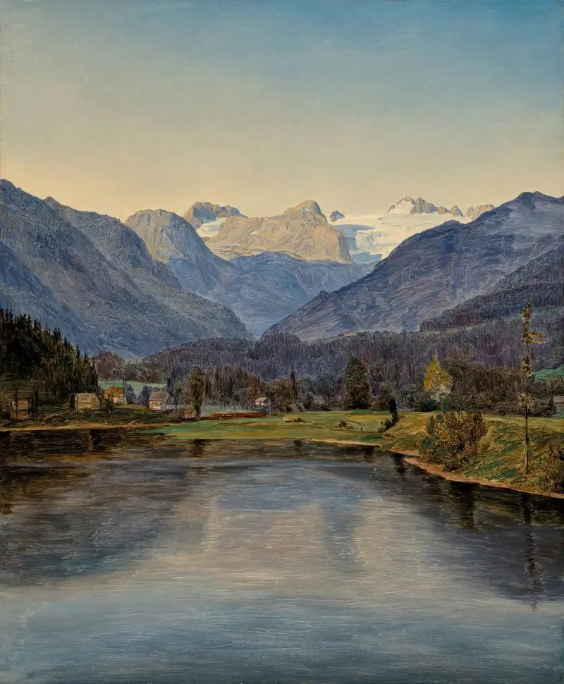 View Of Lake Altaussee And The Dachstein av Ferdinand Georg Waldmüller