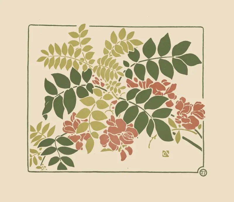 Abstrakt mönster med blommor av George Auriol