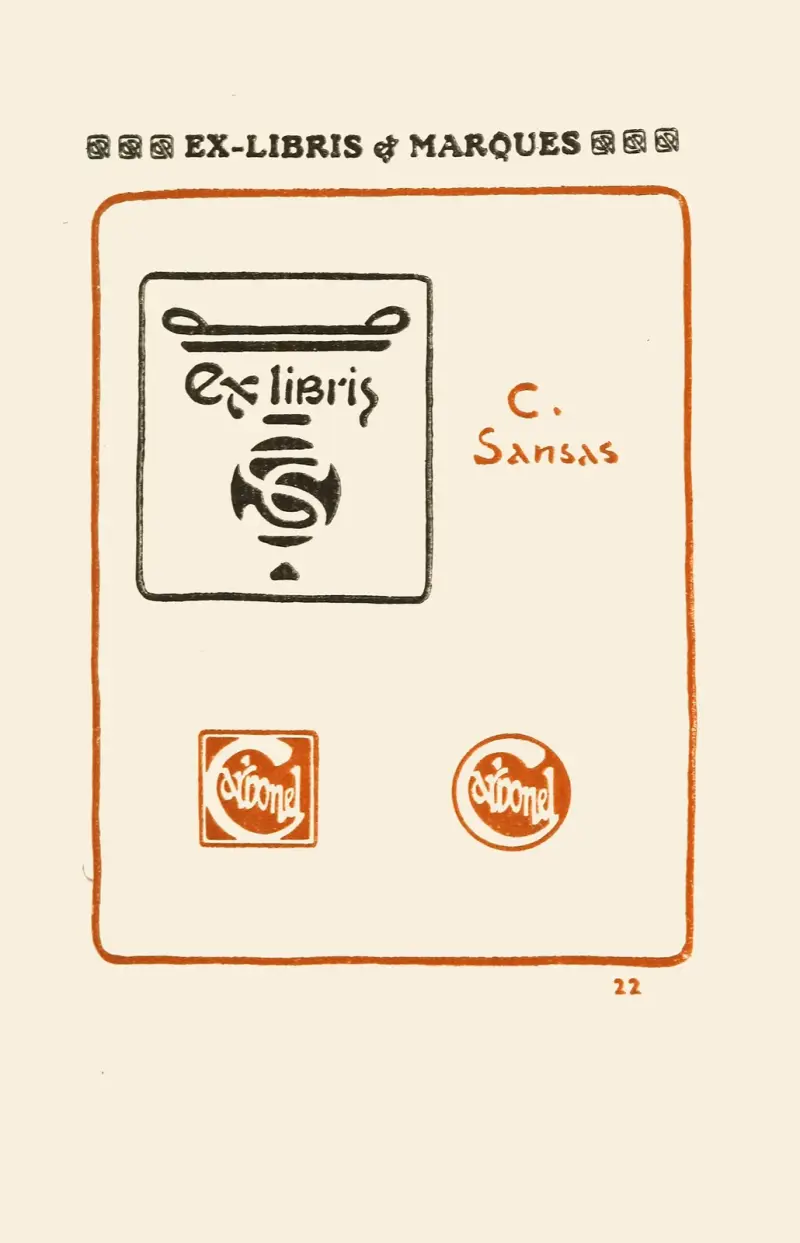 Le second livre des monogrammes, marques, cachets et es libris Pl.20 av George Auriol