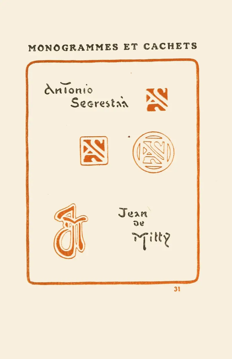 Andra boken om monogram, märken, sigill och exlibris, plansch 29 av George Auriol