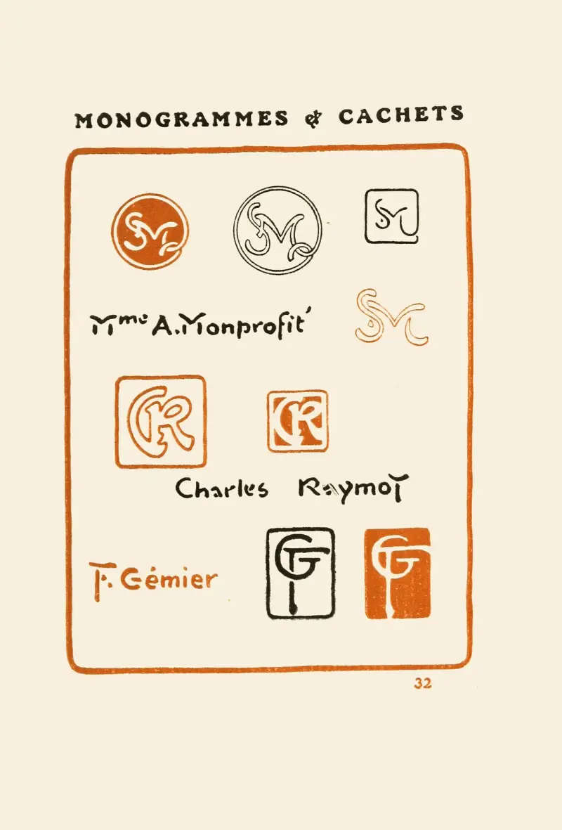 Le second livre des monogrammes, marques, cachets et es libris Pl.30 av George Auriol