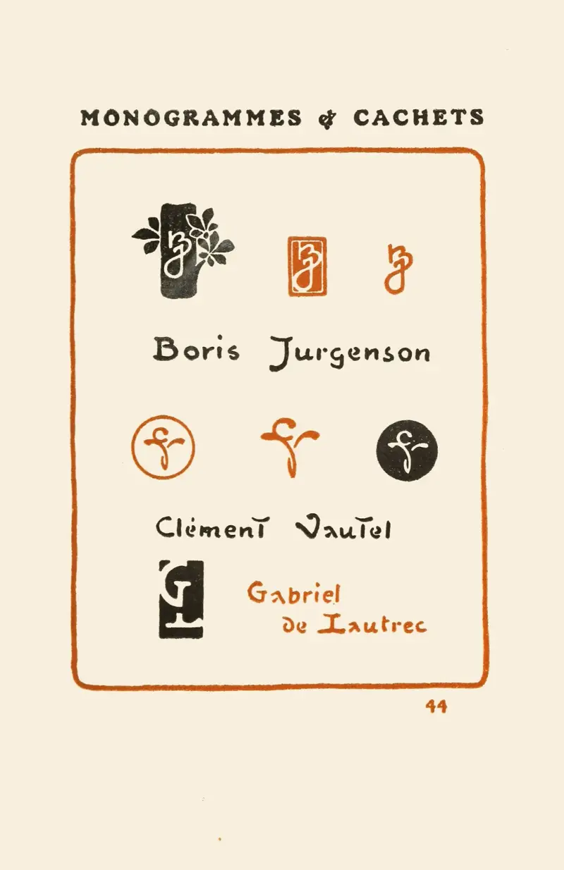 Le second livre des monogrammes, marques, cachets et es libris Pl.42 av George Auriol