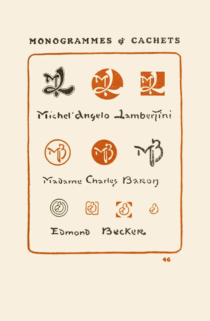 Le second livre des monogrammes, marques, cachets et es libris Pl.44 av George Auriol