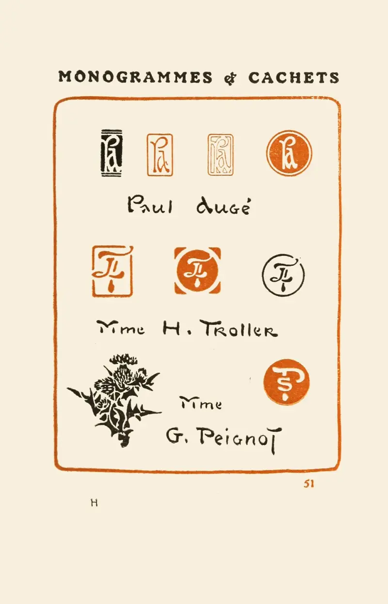 Le second livre des monogrammes, marques, cachets et es libris Pl.49 av George Auriol