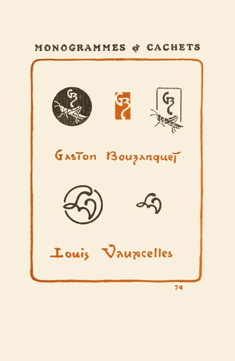 Le second livre des monogrammes, marques, cachets et es libris Pl.72 av George Auriol