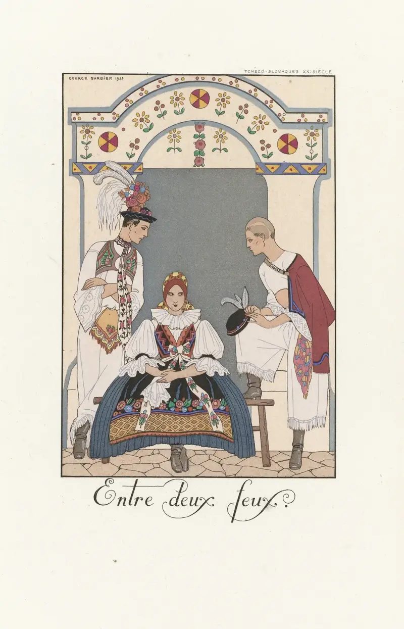 Zwischen zwei Feuern von George Barbier