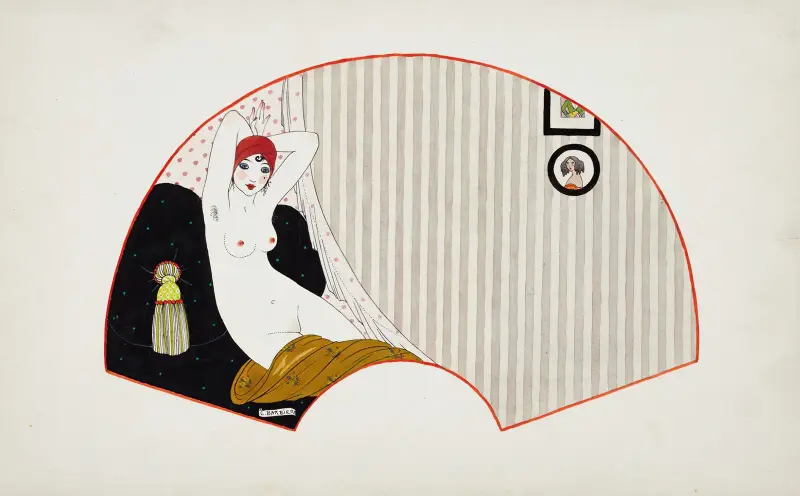 Naken kvinna på en soffa av George Barbier