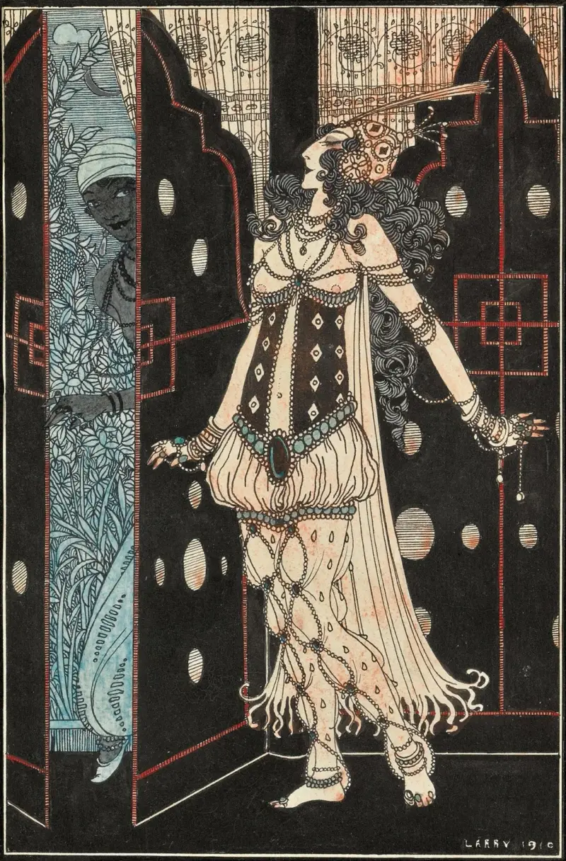 Ida Rubinstein und Vaslav Nijinsky in Scheherazade von George Barbier