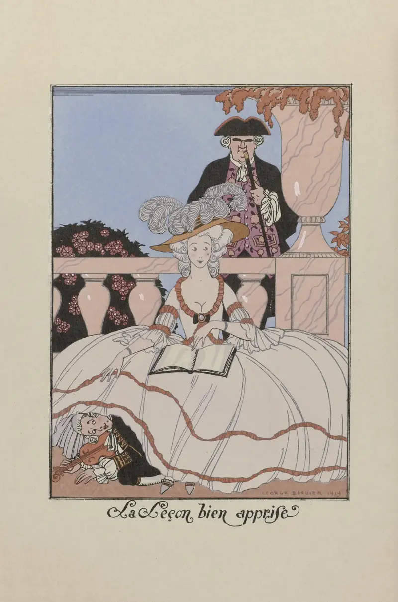 Månadernas girland – Den väl inlärda läxan av George Barbier