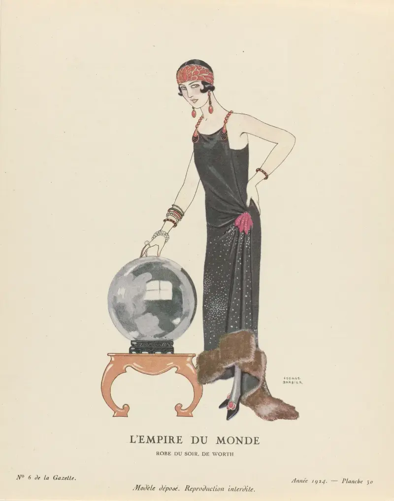L’Empire du monde Robe du soir, de Worth av George Barbier