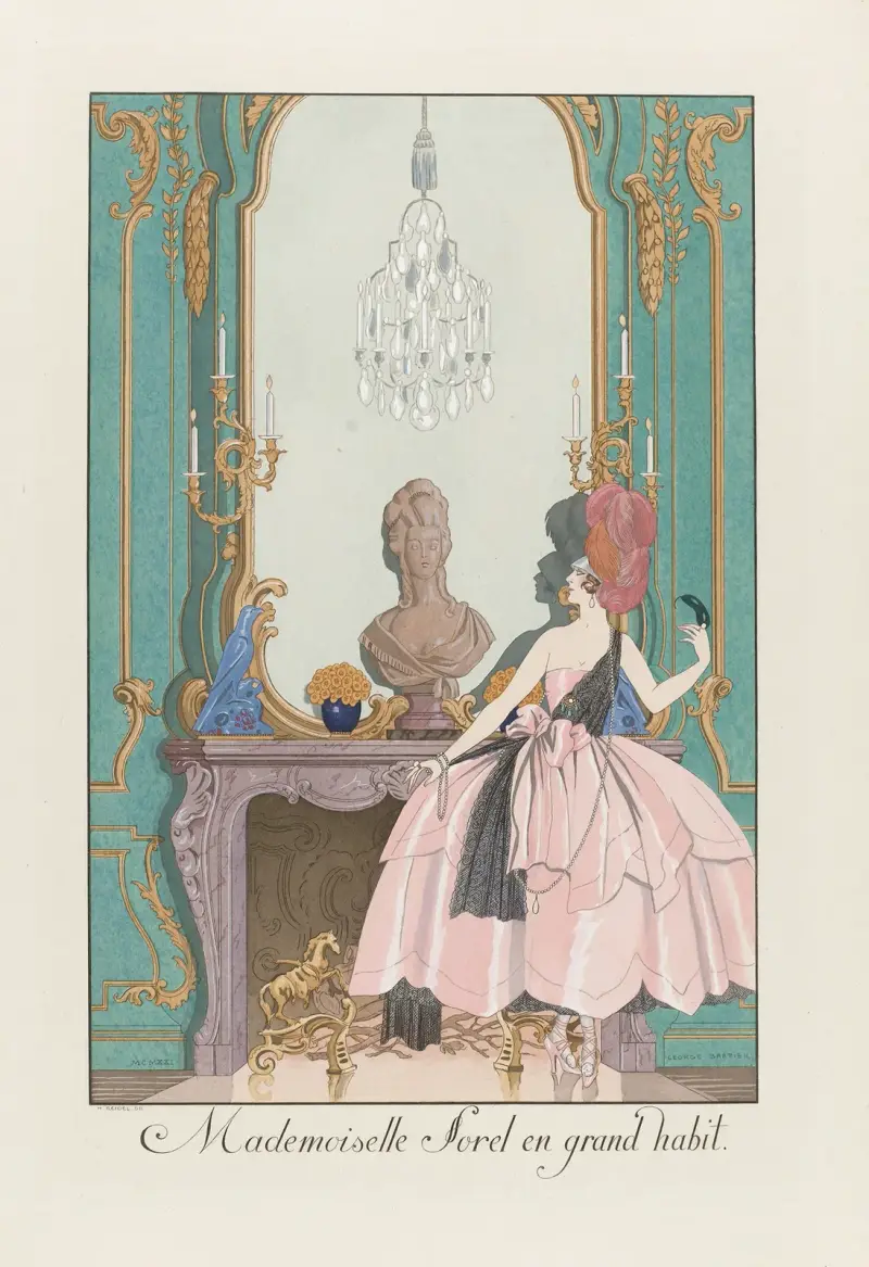 Mademoiselle Sorel en grand habit av George Barbier