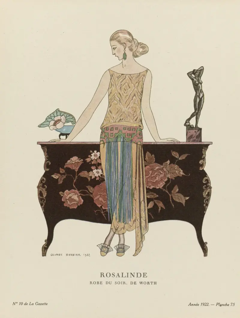 Rosalinde Robe du soir, de Worth av George Barbier