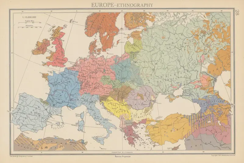 Europe, Ethnography av John George Bartholomew