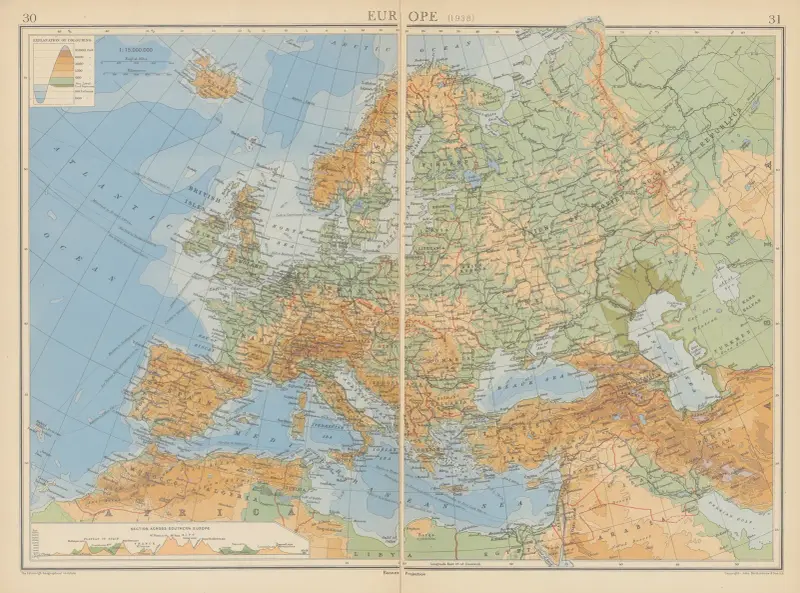 Europa von John George Bartholomew