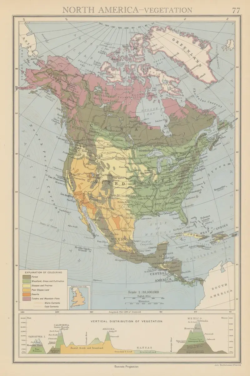 Nordamerika, vegetation av John George Bartholomew