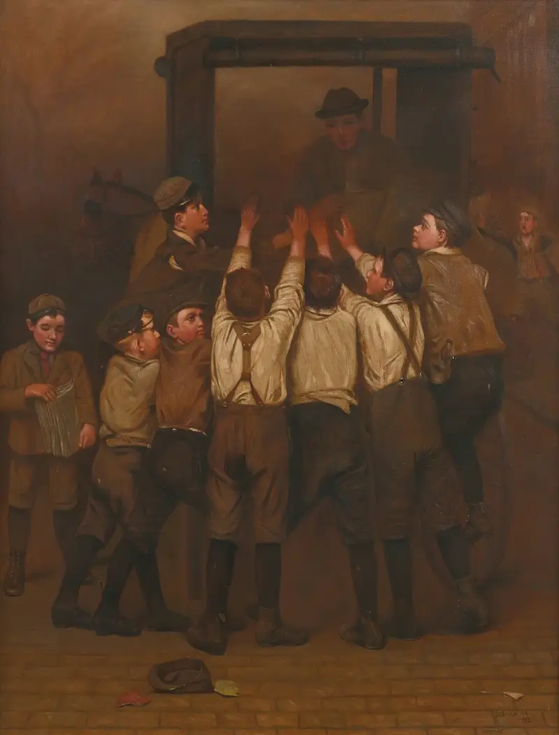 Pośpiech po wieczorne gazety, John George Brown