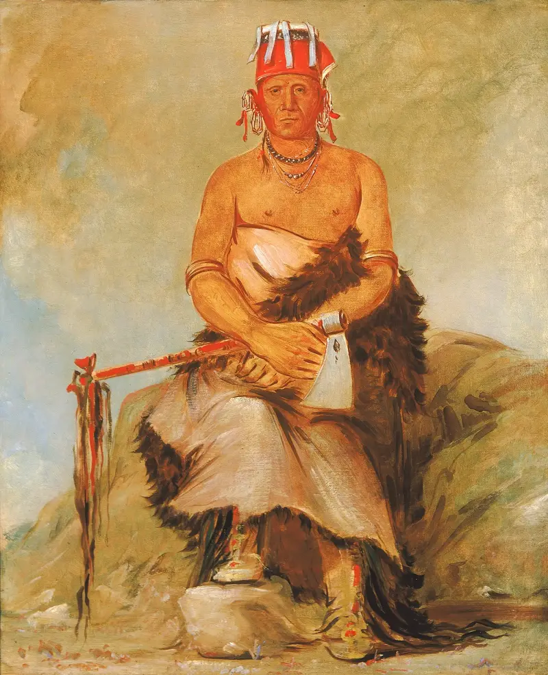 A’h-Sha-La-Cóots-Ah, Maul auf der Stirn, Häuptling der Republikanischen Pawnee von George Catlin