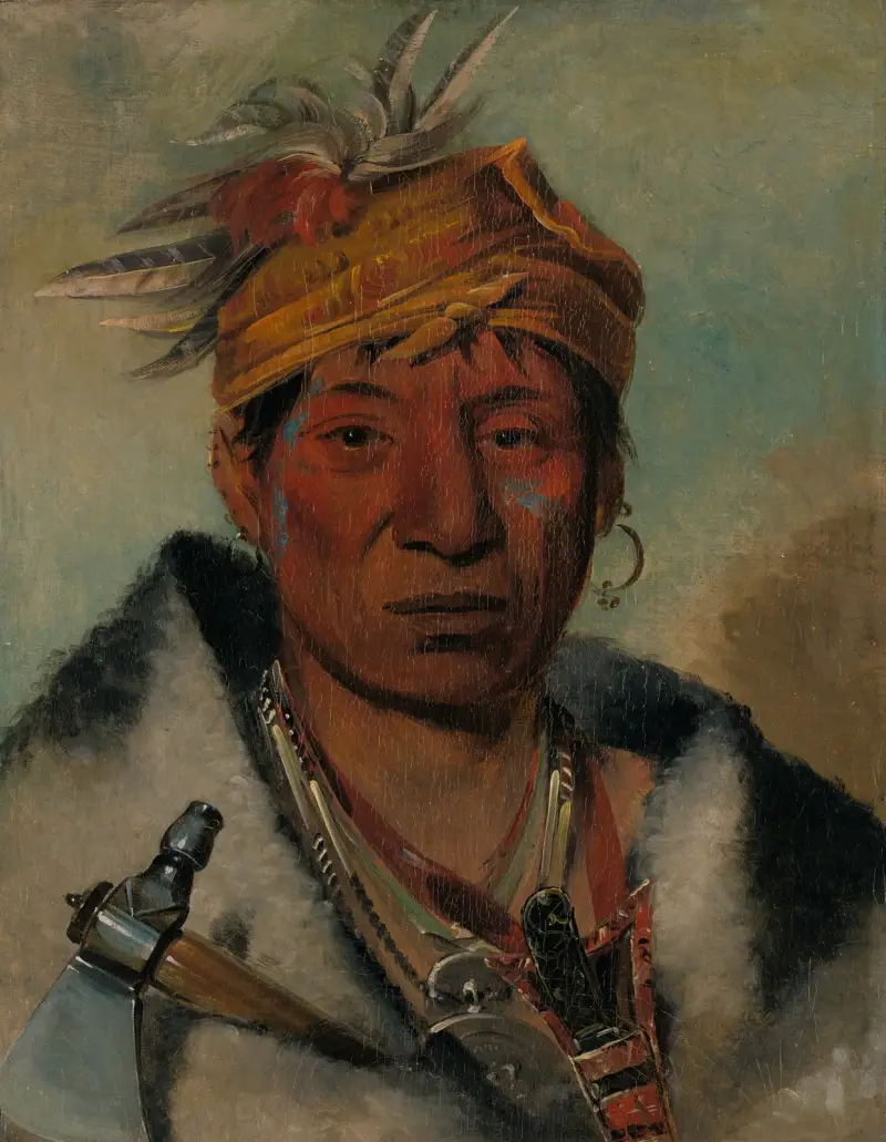 Ah-Yaw-Ne-Tak-Oár-Ron, a Warrior av George Catlin