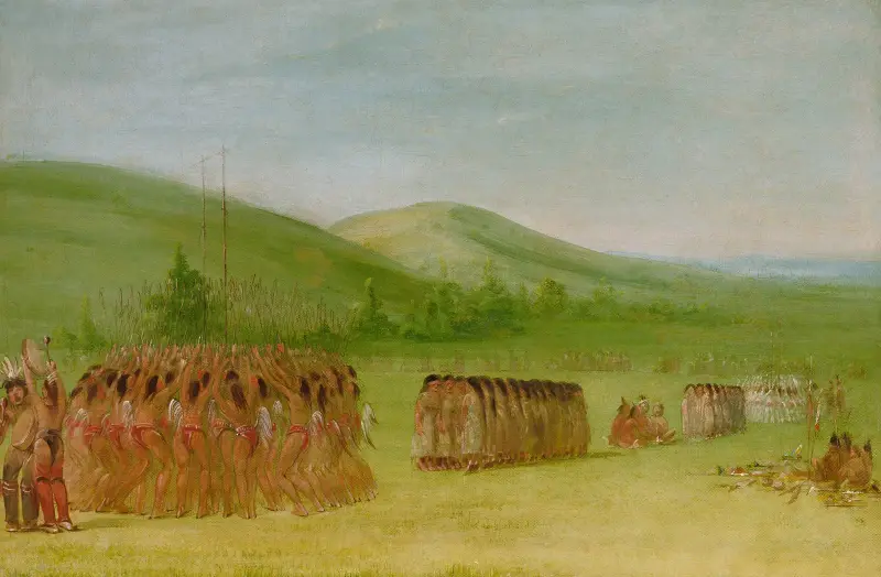 Ball-Play Dance, Choctaw av George Catlin