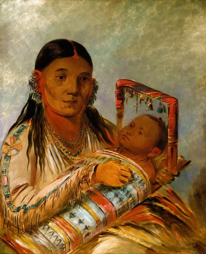 Chée-Ah-Ká-Tchée, Wife of Nót-To-Way av George Catlin