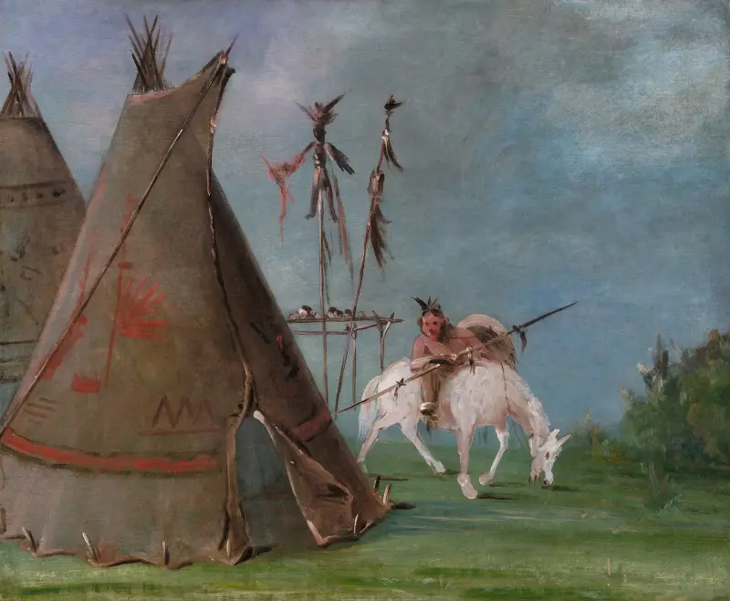Comanche Lodge of Buffalo Skins av George Catlin