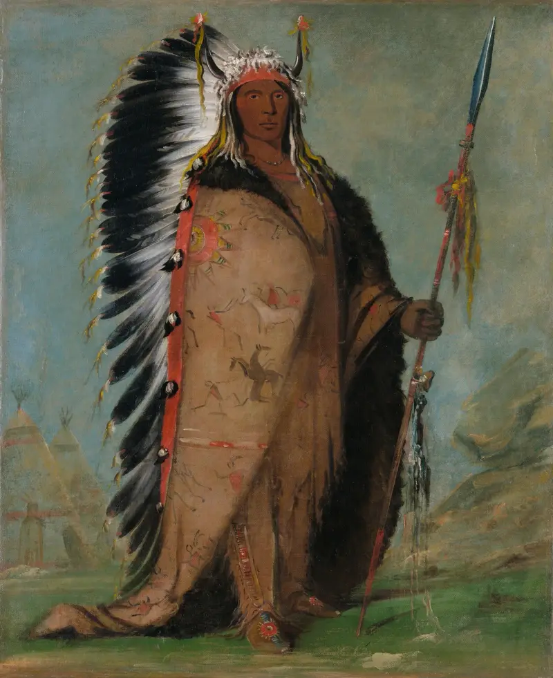 Ee-Áh-Sá-Pa, Black Rock, a Two Kettle Chief av George Catlin