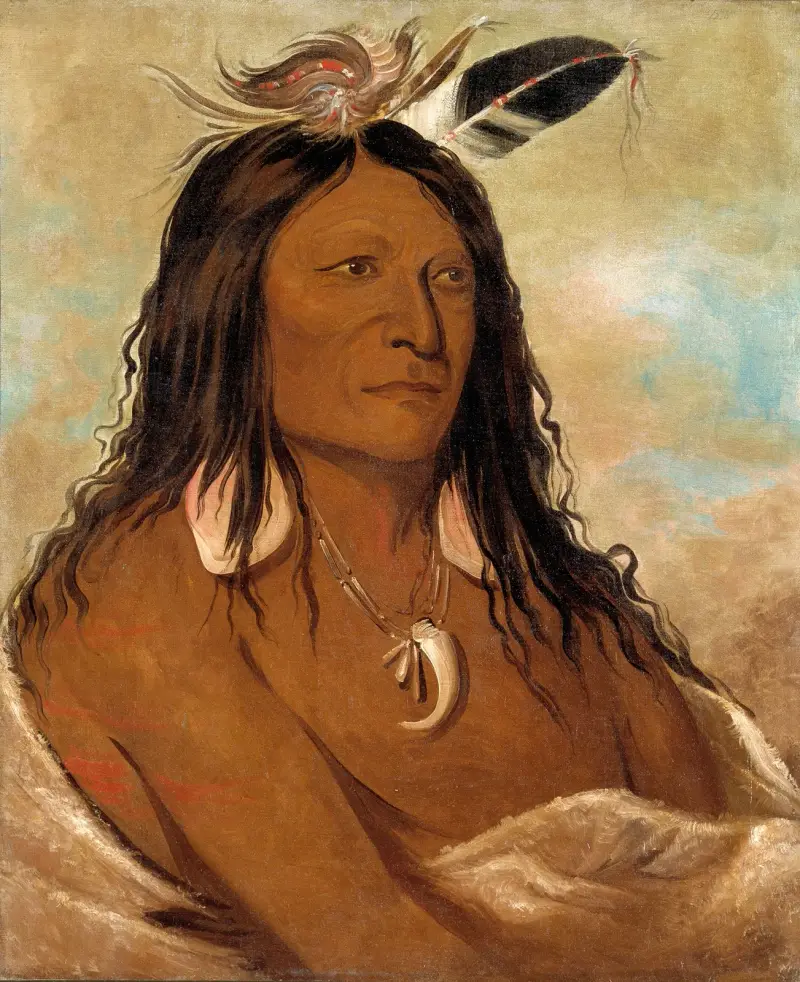 Eé-Shah-Kó-Nee, Bow And Quiver, First Chief of The Tribe av George Catlin