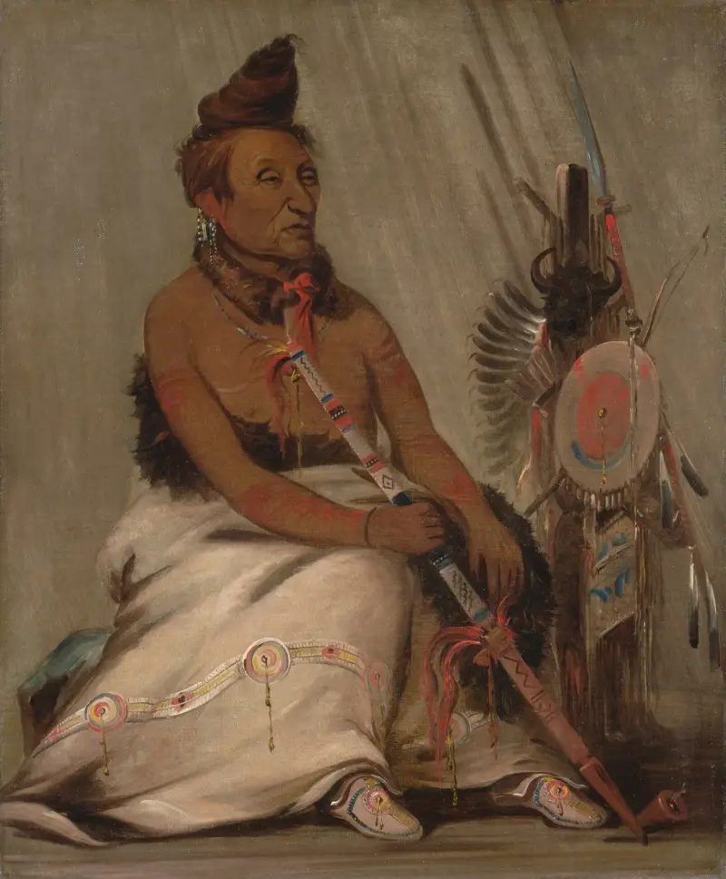 Eh-Toh’k-Pah-She-Pée-Shah, Black Moccasin, Aged Chief av George Catlin